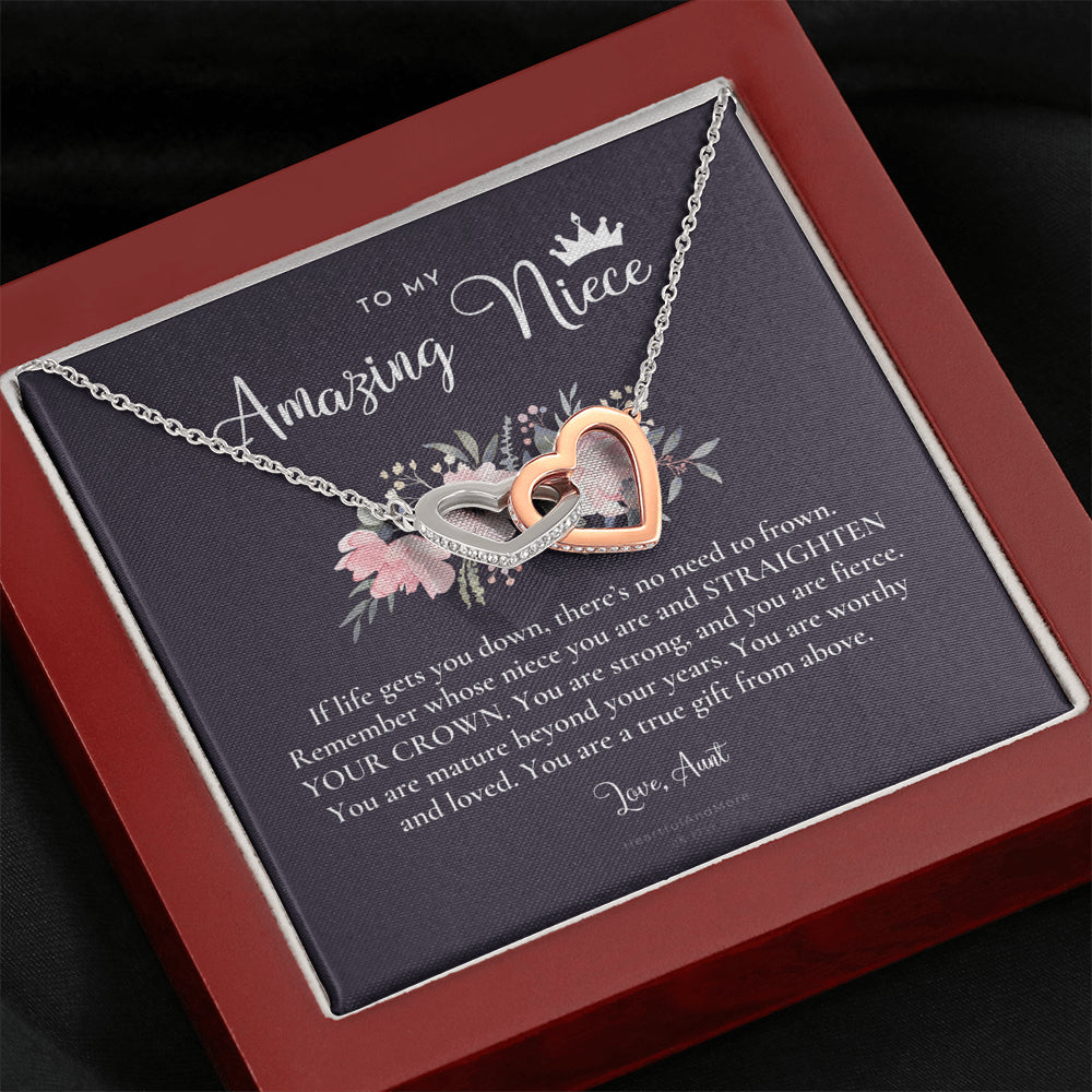 To My Amazing Niece, Straighten Your Crown Necklace, Aunt Niece Necklace, Niece Birthday Gift, Niece Graduation Gift