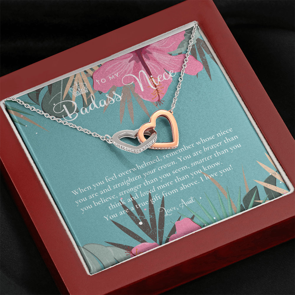 To My Badass Niece, Straighten Your Crown Necklace, Aunt Niece Necklace, Niece Birthday Gift, Niece Graduation Gift