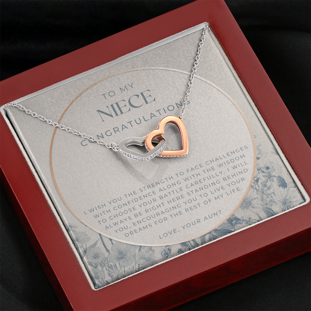 Interlocking Necklace, To My Niece, Live Your Dreams Necklace, Gift for Niece from Aunt, Niece Birthday, Graduation