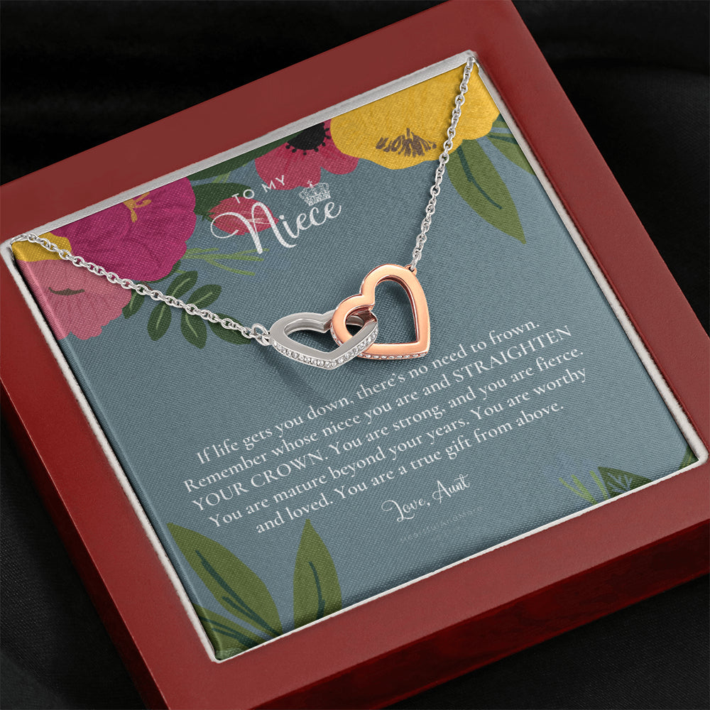 To My Badass Niece, Straighten Your Crown Necklace, Aunt Niece Necklace, Niece Birthday Gift, Niece Graduation Gift