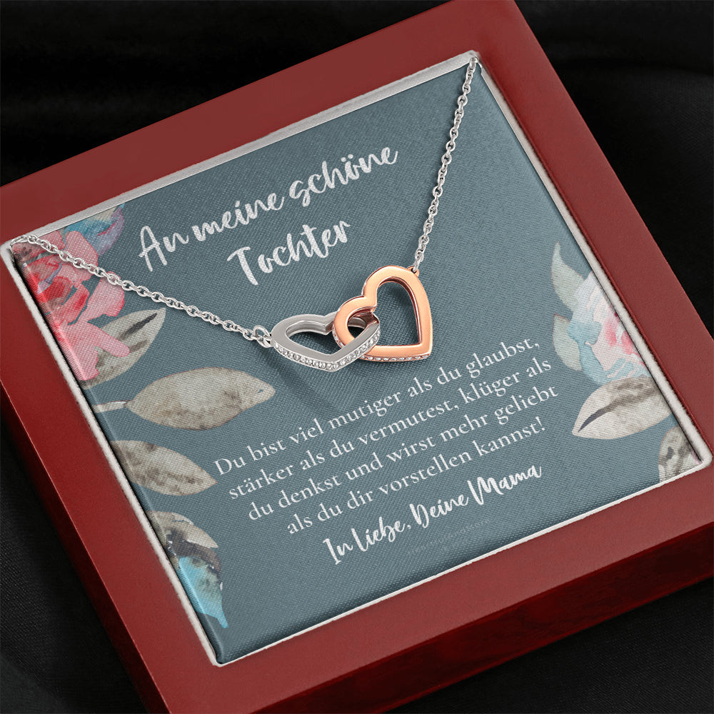 Halskette für Tochter, Geburtstagsgeschenk für Tochter, Goldene Herzen Kette für Tochter, Silberkette, Konfirmation Geschenk, für Tochter