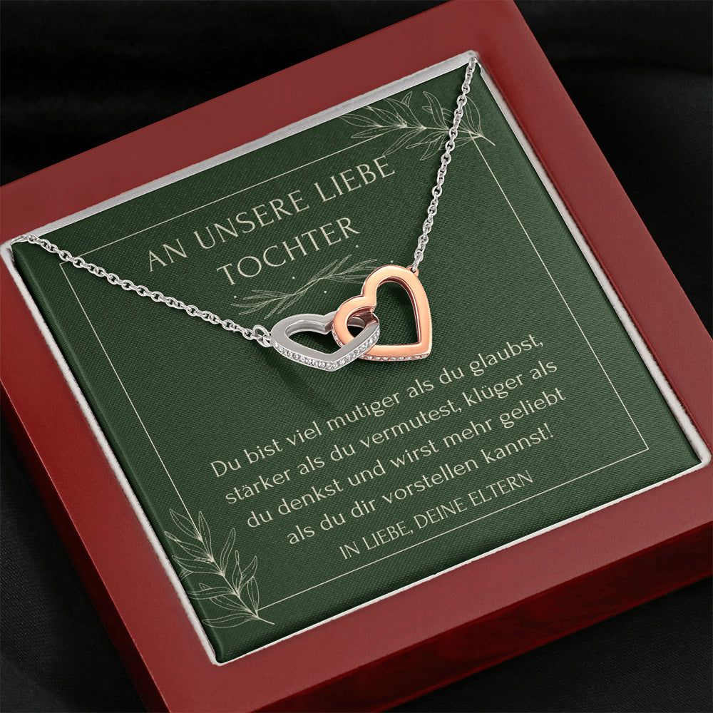 Geburtstagsgeschenk für Tochter von Eltern, Halskette Tochter, Schlichte Halskette, Goldene Herzen Kette für Tochter, Konfirmation