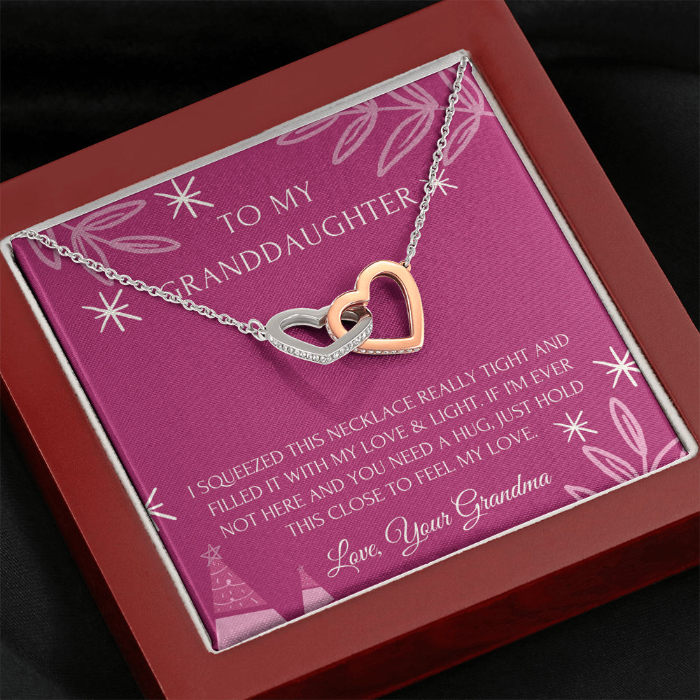 To My Granddaughter Interlocking Heart Necklace Gift from Grandma