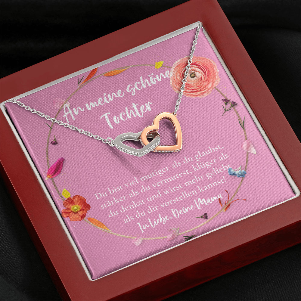 Halskette für Tochter, Geburtstagsgeschenk für Tochter, Goldene Herzen Kette für Tochter, Silberkette, Konfirmation Geschenk, für Tochter