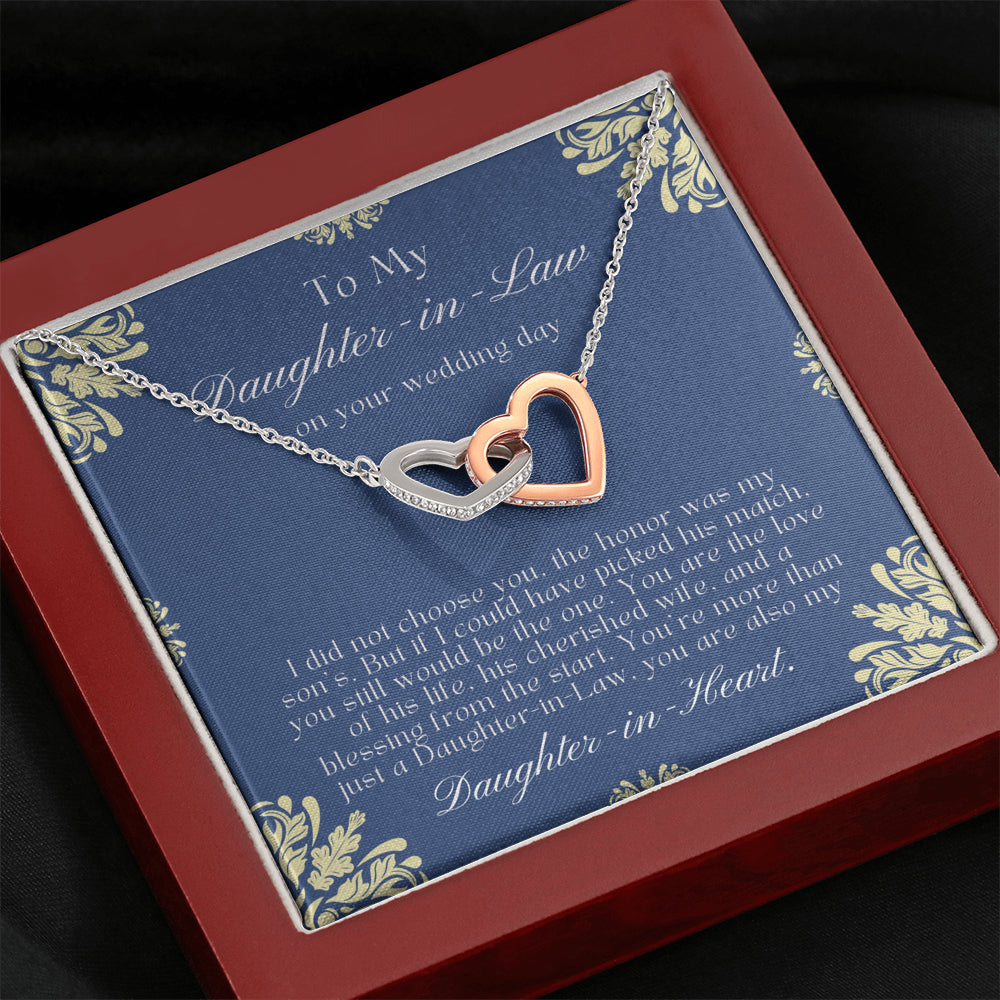 Daughter-In-Law Gift Necklace, Wedding Gift, Jewelry From Mother-In Law, Gift for Bride, Daughter-In-Heart, Welcoming Daughter In Law