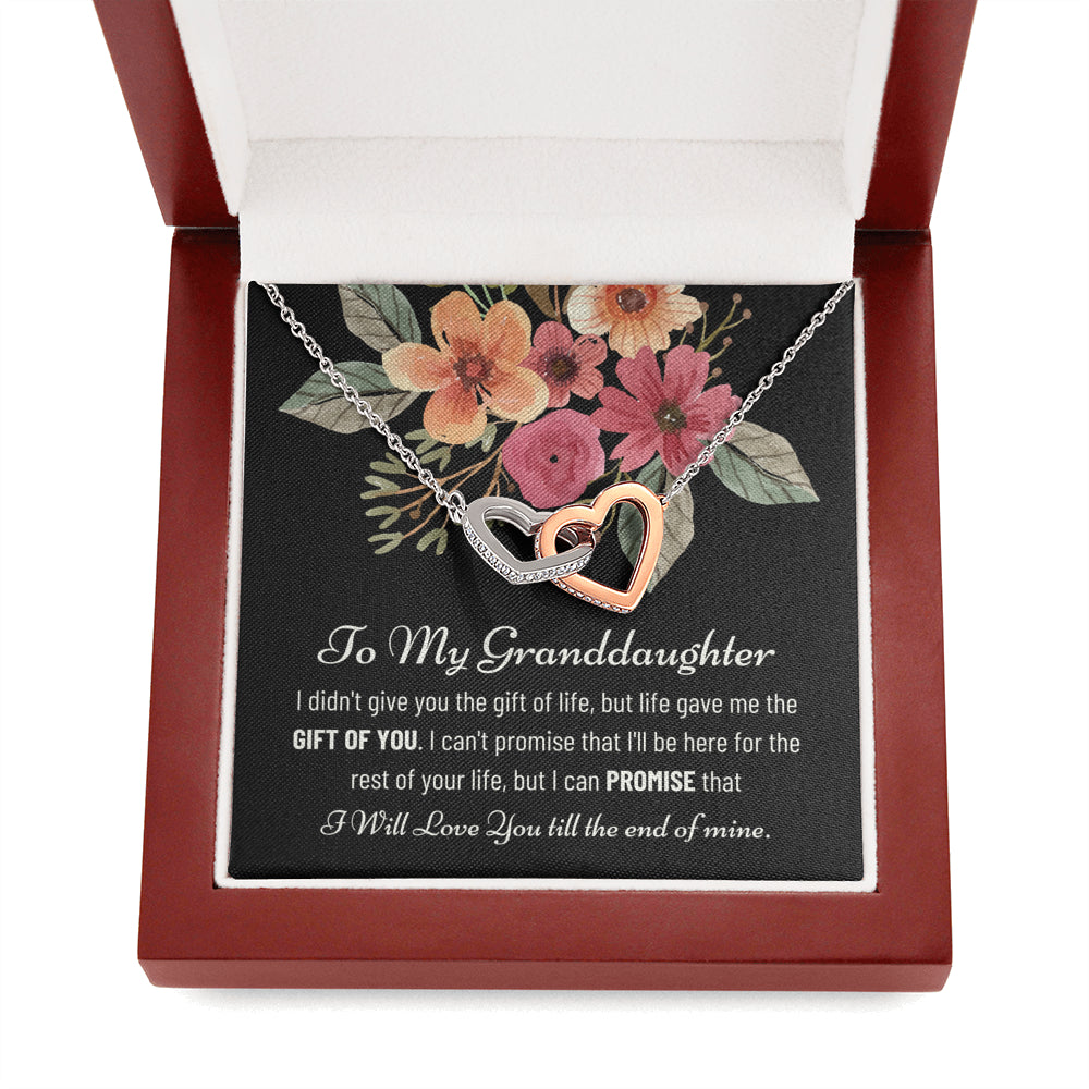 Forever Love Granddaughter Interlocking Heart Necklace Gift from Grandma