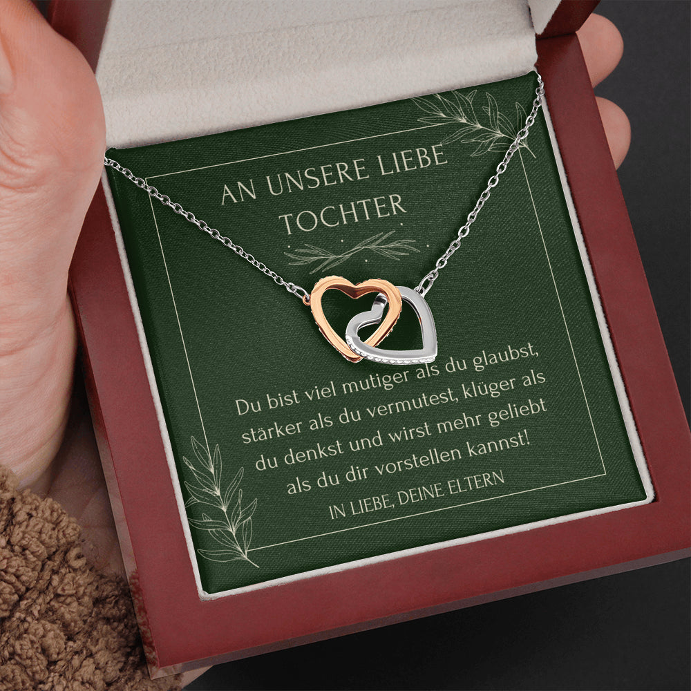 Geburtstagsgeschenk für Tochter von Eltern, Halskette Tochter, Schlichte Halskette, Goldene Herzen Kette für Tochter, Konfirmation