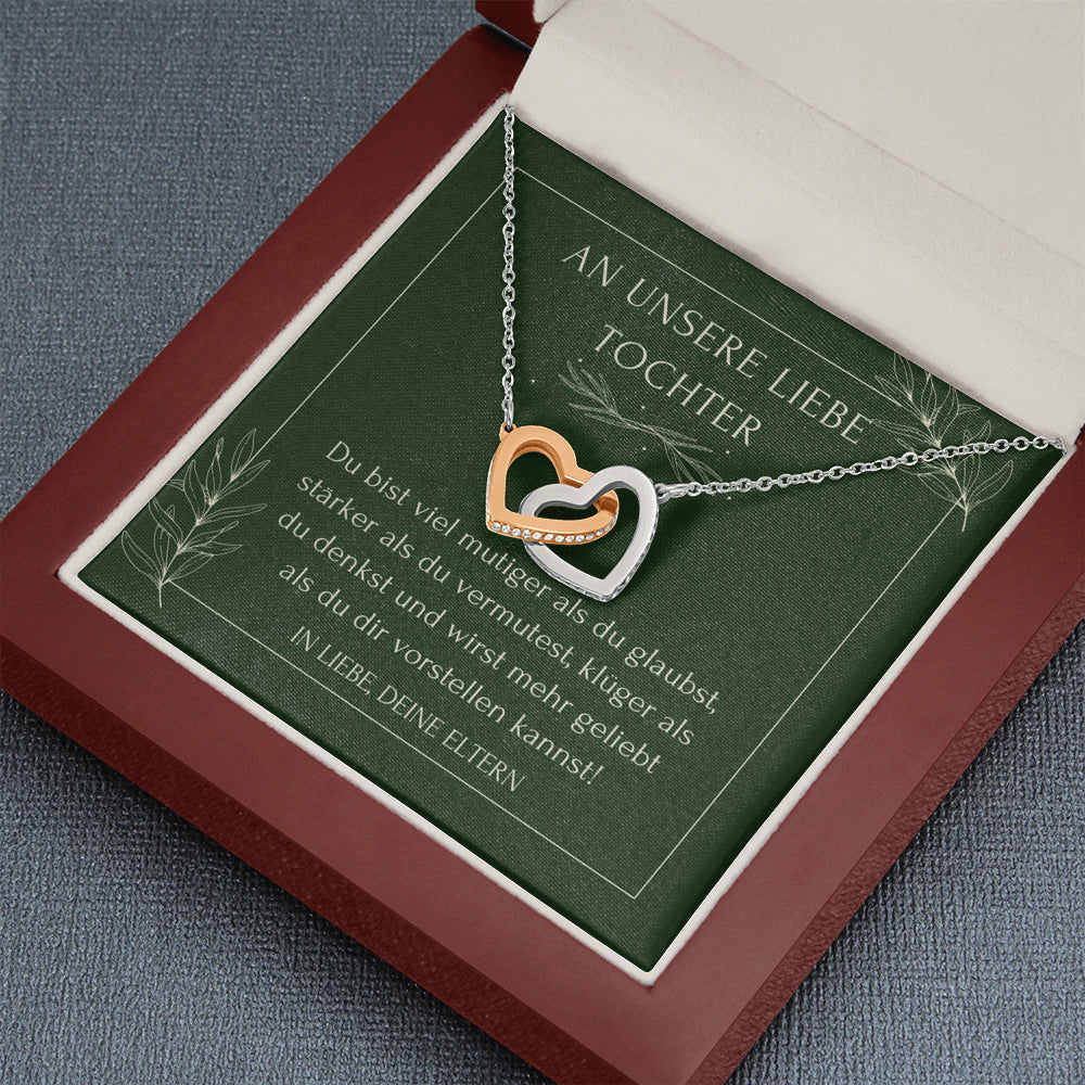 Geburtstagsgeschenk für Tochter von Eltern, Halskette Tochter, Schlichte Halskette, Goldene Herzen Kette für Tochter, Konfirmation
