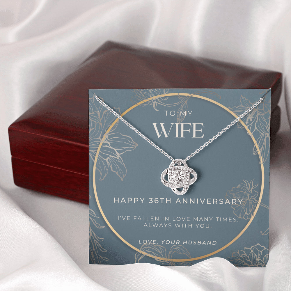 36 Year Anniversary Gift For Wife - Love Knot Necklace
