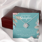 Love Knot Necklace, To Our Badass Daughter, Straighten Your Crown Necklace, Parents Daughter Necklace, Daughter Graduation Gift, Graduation on Pandemic