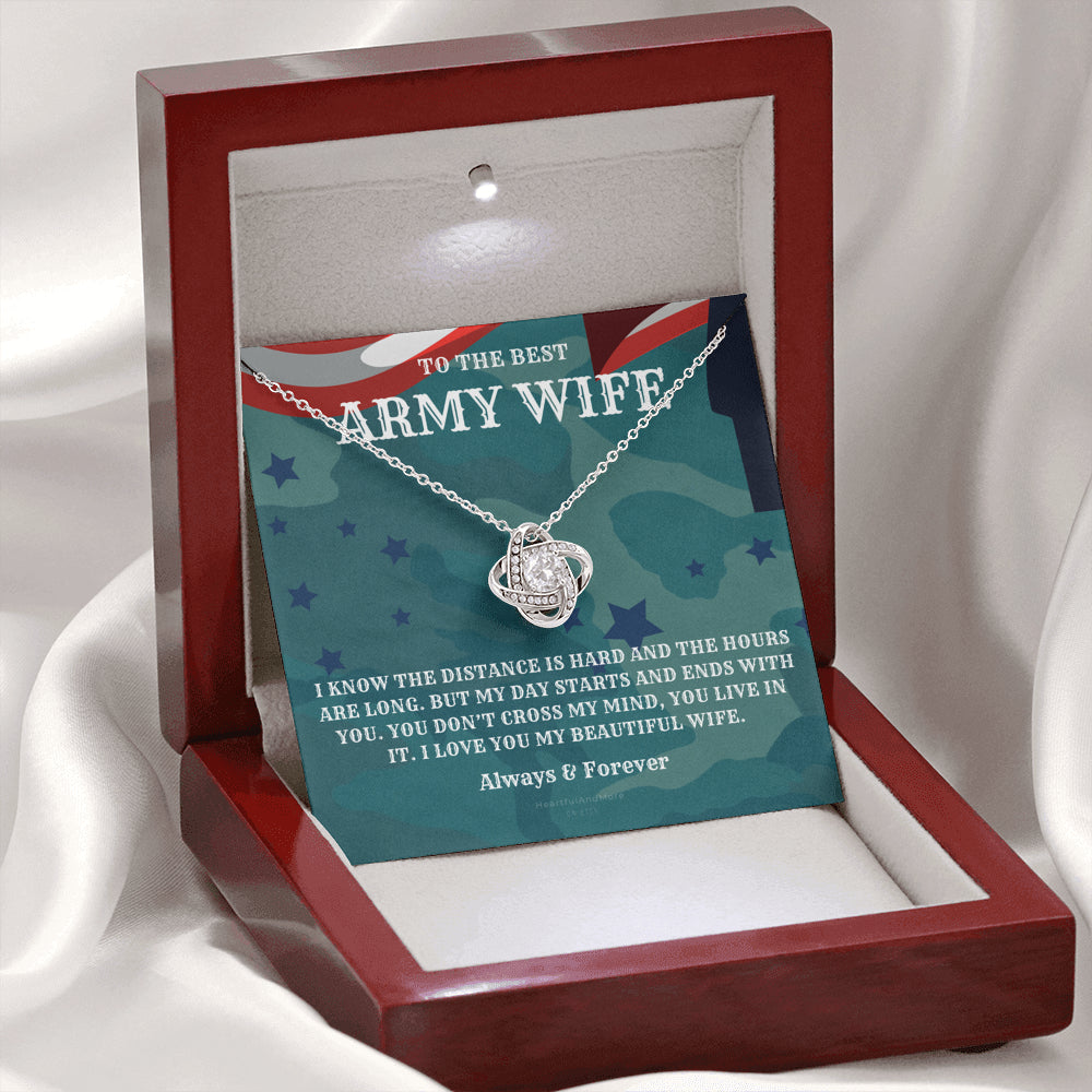 Army Wife Gift, Military Gift Wife, To The Best Army Wife In The World, Army Jewelry, Deployment Necklace, Deployment Gift, Gift for Army Wife