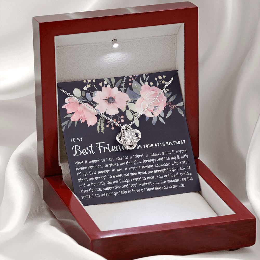 Best Friend 47th Birthday Gift - Love Knot Necklace
