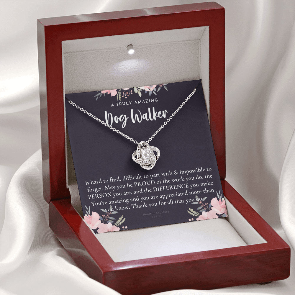Gift For Female Dog Walker, Dog Walker Retirement Gift, Dog Walker Appreciation Gift, Birthday, Love Knot Necklace