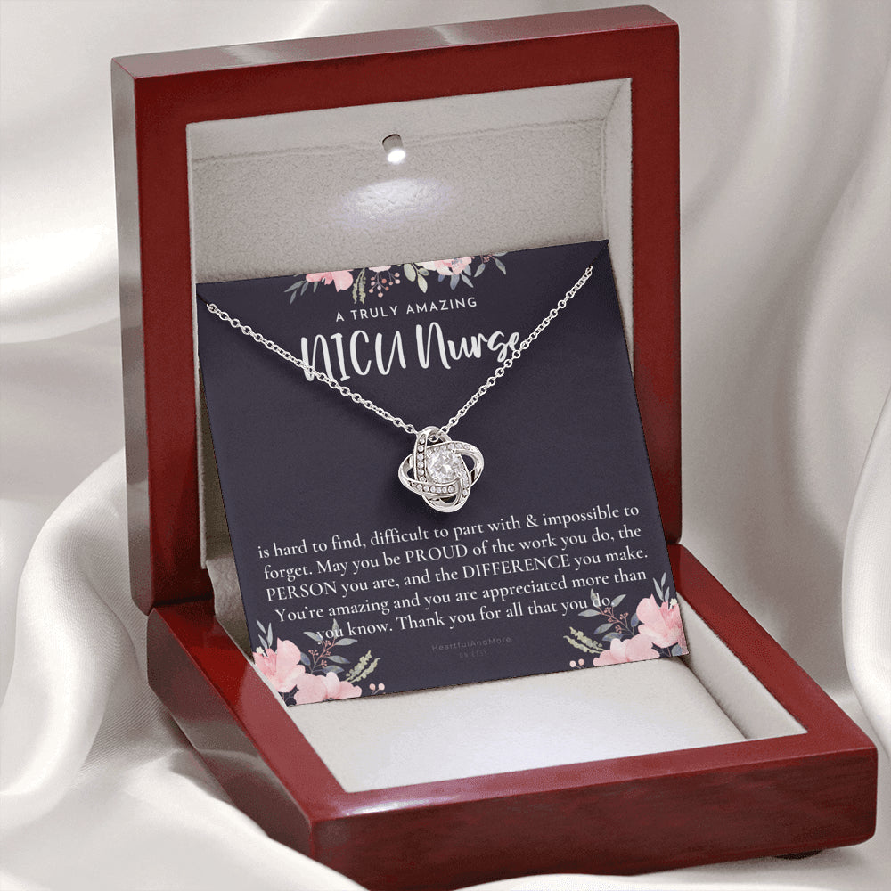 Gift For NICU Nurse, NICU Nurse Retirement Gift, NICU Nurse Appreciation Gift, Birthday, Love Knot Necklace