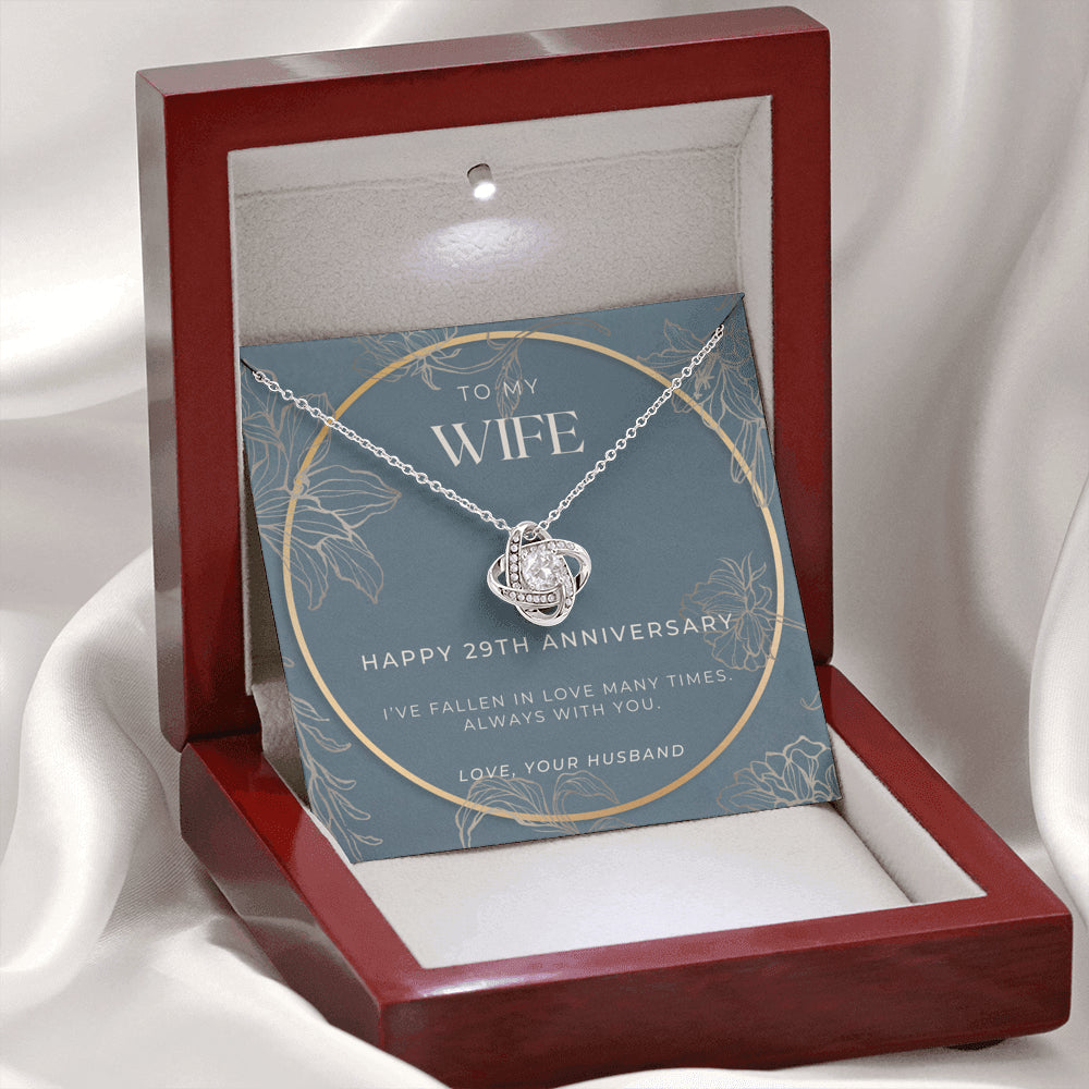 29 Year Anniversary Gift For Wife - Love Knot Necklace