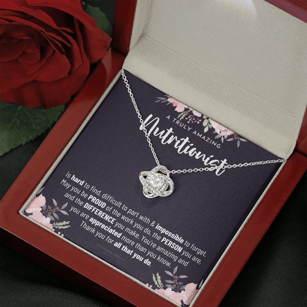 Gift For Female Nutritionist, Nutritionist Gift, Nutritionist Appreciation Gift, Birthday, Love Knot Necklace