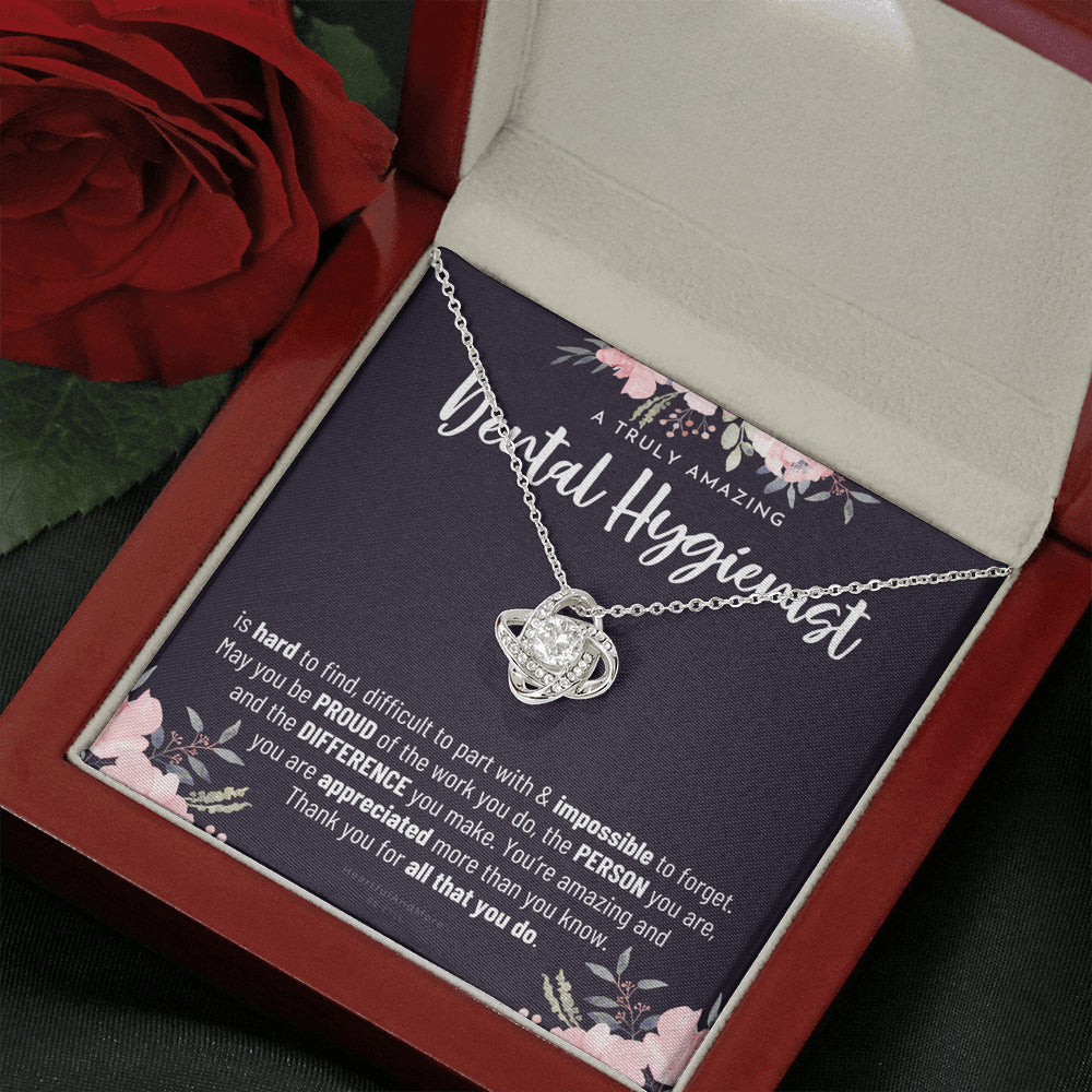 Gift For Female Dental Hygienist, Dental Hygienist Gift, Dental Hygienist Appreciation Gift, Birthday, Love Knot Necklace