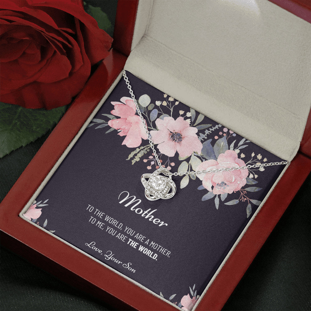 Mom Necklace, Gift from Daughter, Birthday Gift for Mom, Gift for Mother's Day, Love Knot Necklace for Mom, Daughter to Mother Gift