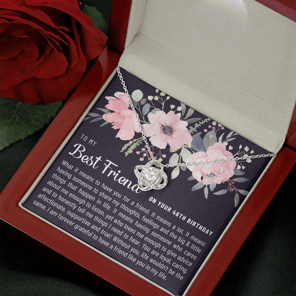 Best Friend 46th Birthday Gift - Love Knot Necklace