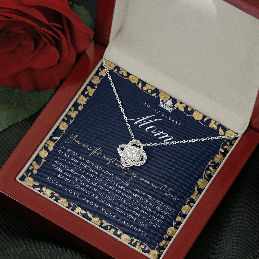 Love Knot Necklace | To My Badass Mom Necklace | Mother’s Day Gift | Personalized Mom Gift | Mothers Necklace | Gift for Mom | Best Mom Gift | Interlock Heart