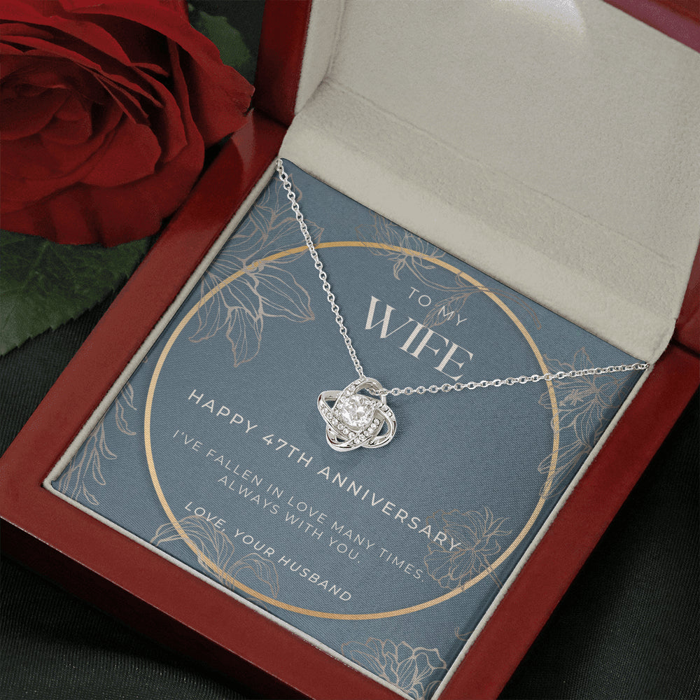 47 Year Anniversary Gift For Wife - Love Knot Necklace