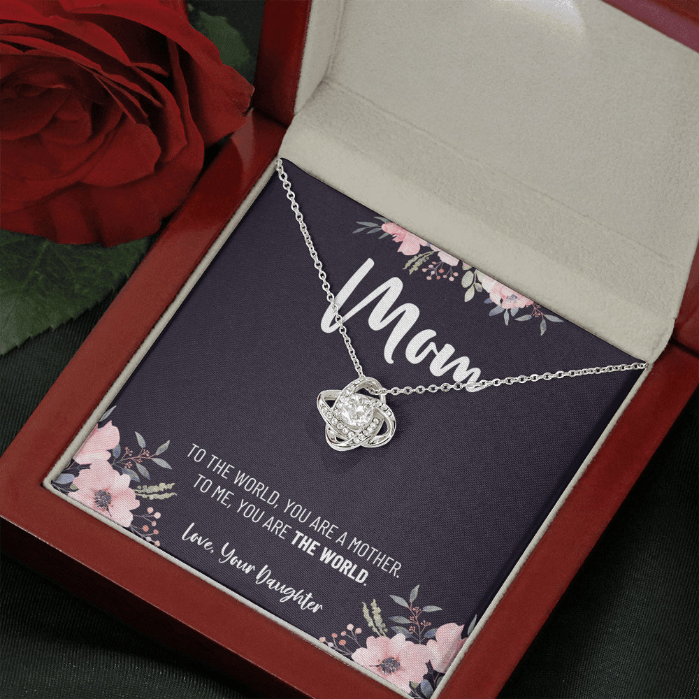 Mom Necklace, Gift from Daughter, Birthday Gift for Mom, Gift for Mother's Day, Love Knot Necklace for Mom, Daughter to Mother Gift