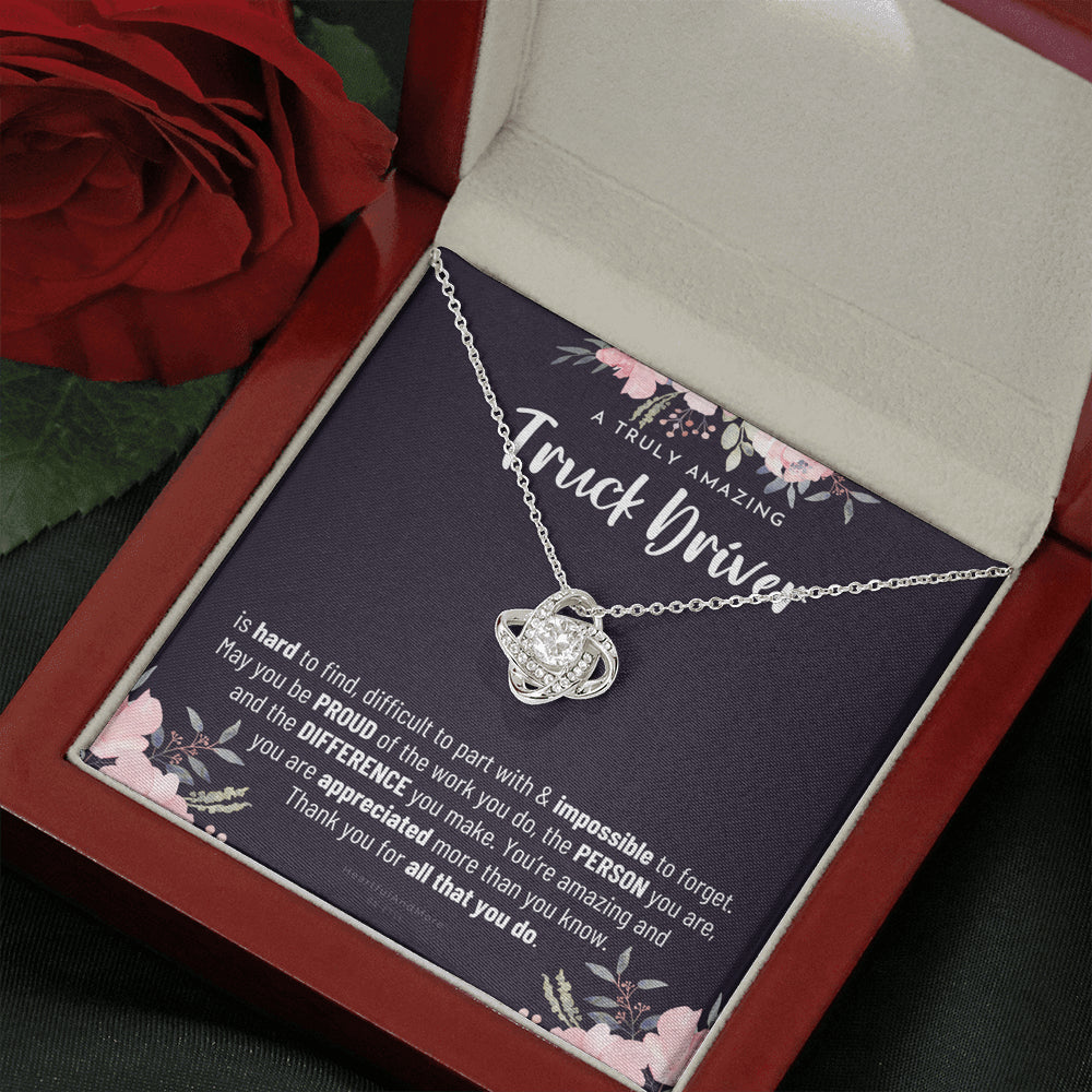 Gift For Female Truck Driver, Truck Driver Gift, Truck Driver Appreciation Gift, Birthday, Love Knot Necklace