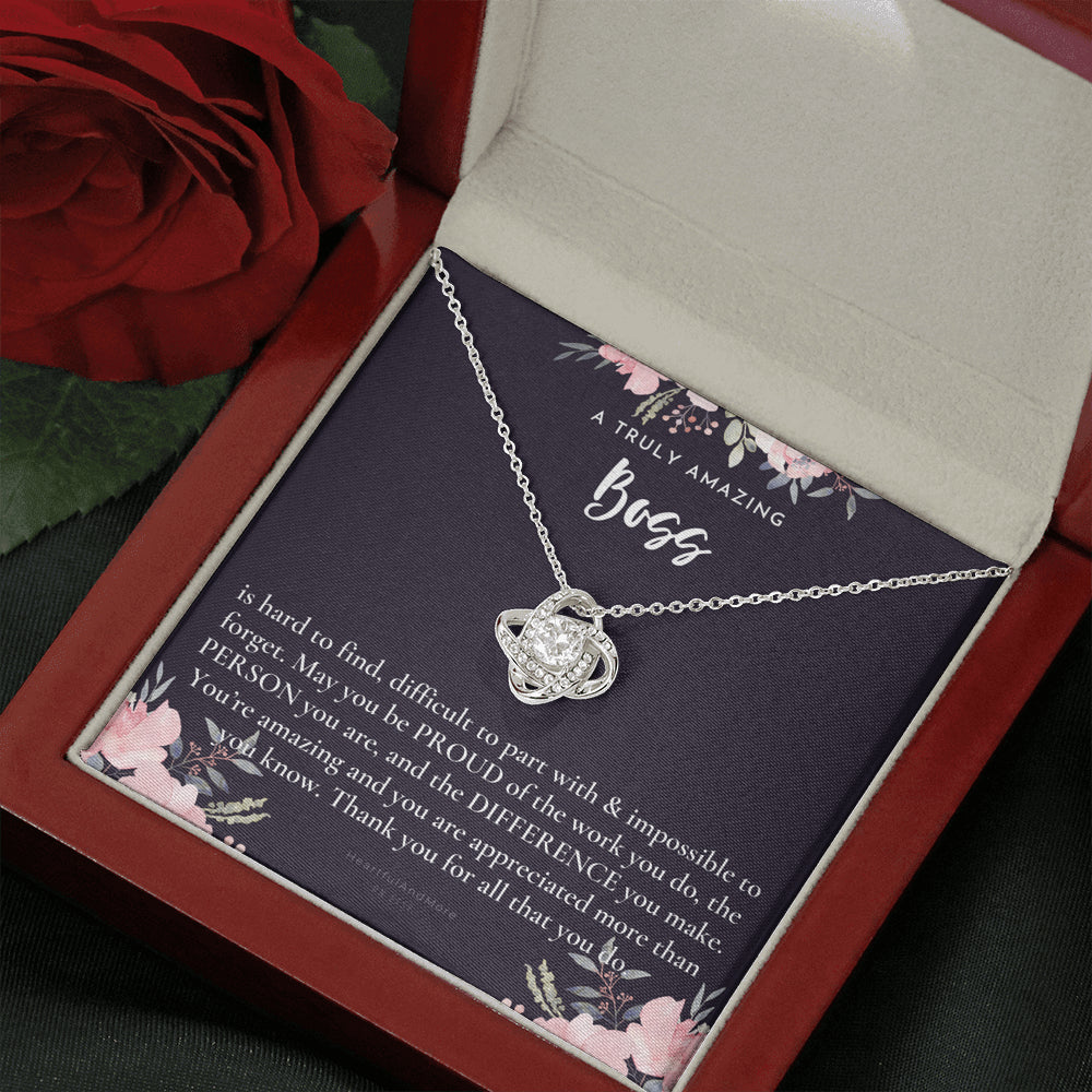 Gift For Female Boss, Boss Retirement Gift, Boss Appreciation Gift, Birthday, Love Knot Necklace