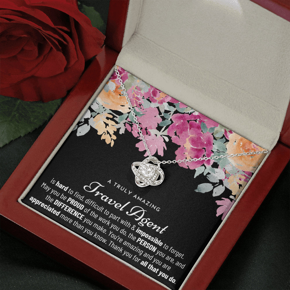 Gift For Female Travel Agent, Travel Agent Retirement Gift, Travel Agent Appreciation Gift, Birthday, Love Knot Necklace