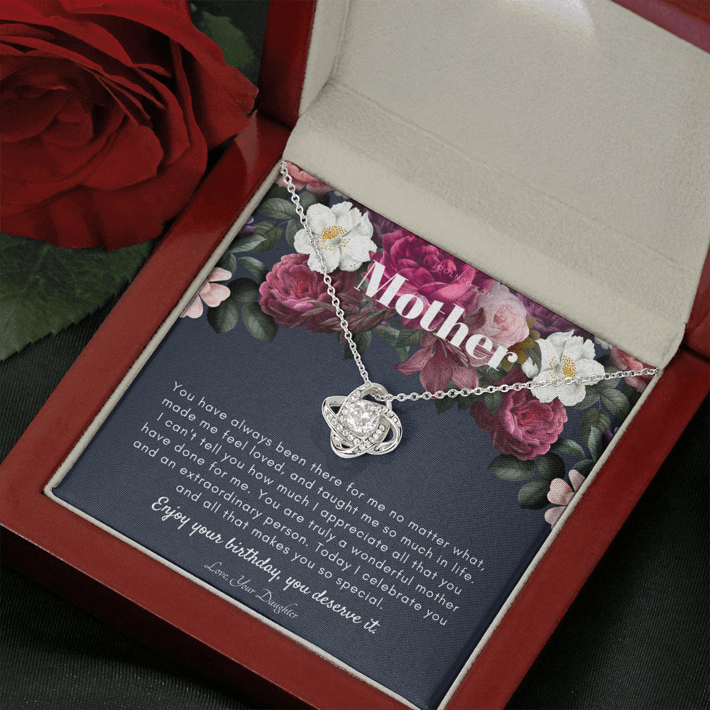 Love Knot Necklace | Mother's Birthday Gift | Necklace for Mom's birthday | Elegant Gift For Mom from Daughter | Best Mom Gift Message Card | Elegant Gift