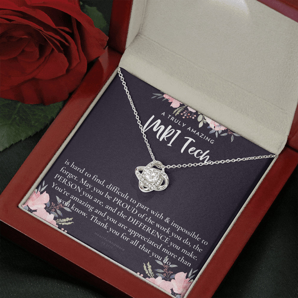 Gift For Female MRI Tech, MRI Tech Retirement Gift, MRI Tech Appreciation Gift, Birthday, Love Knot Necklace