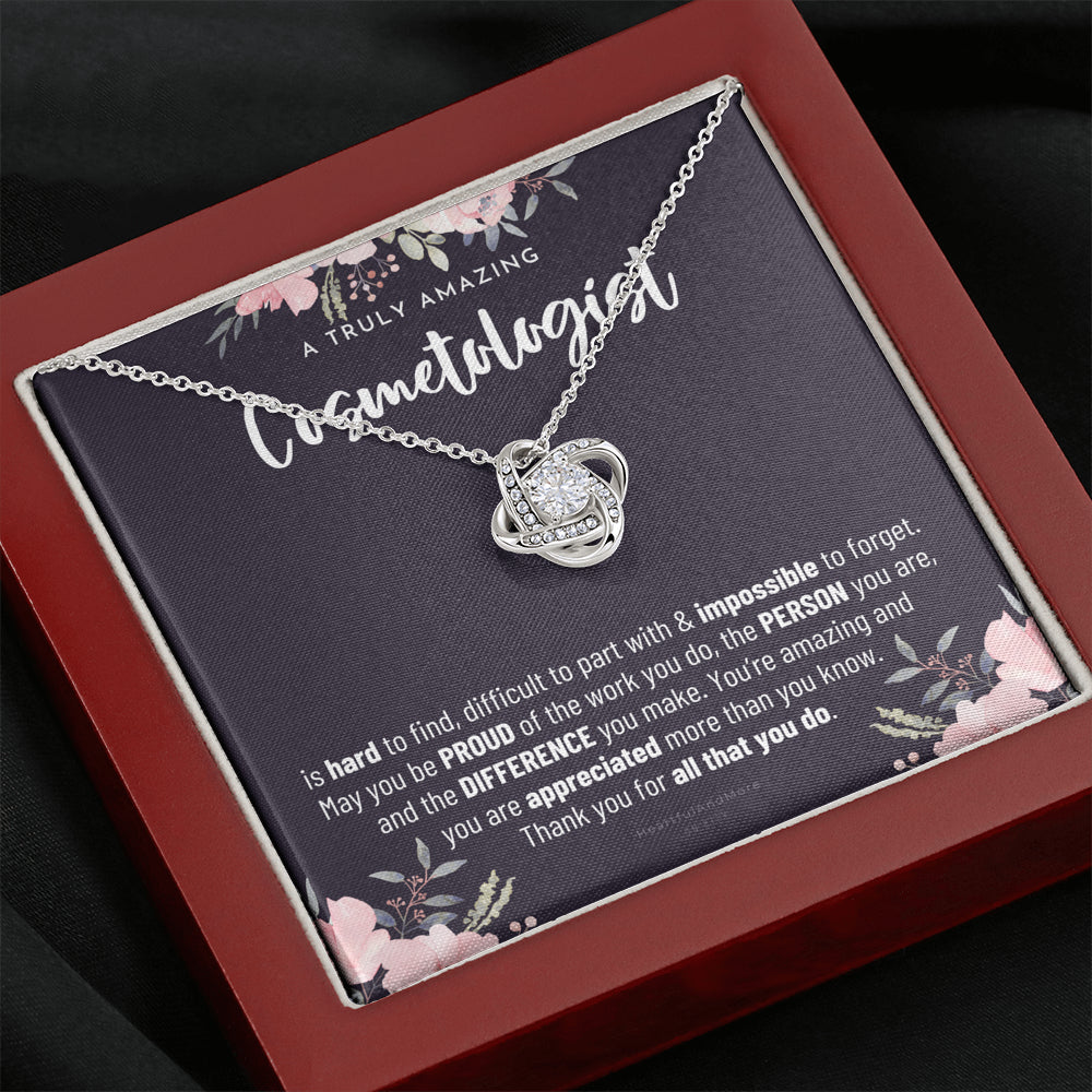 Gift For Female Cosmetologist, Cosmetologist Gift, Cosmetologist Appreciation Gift, Birthday, Love Knot Necklace