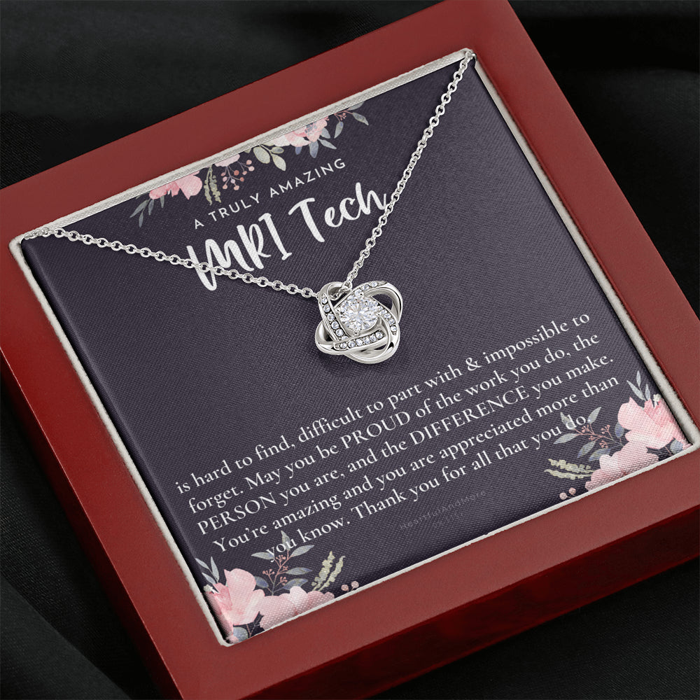 Gift For Female MRI Tech, MRI Tech Retirement Gift, MRI Tech Appreciation Gift, Birthday, Love Knot Necklace