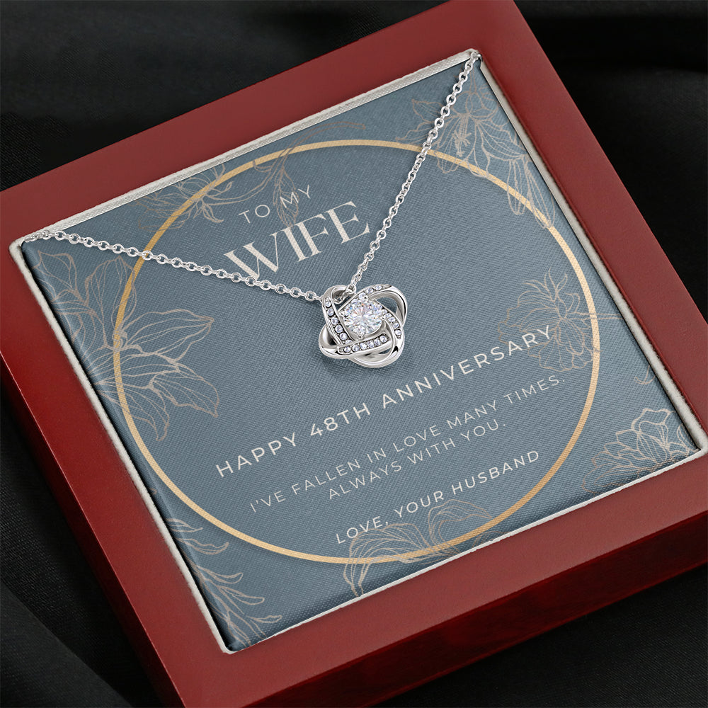 48 Year Anniversary Gift For Wife - Love Knot Necklace