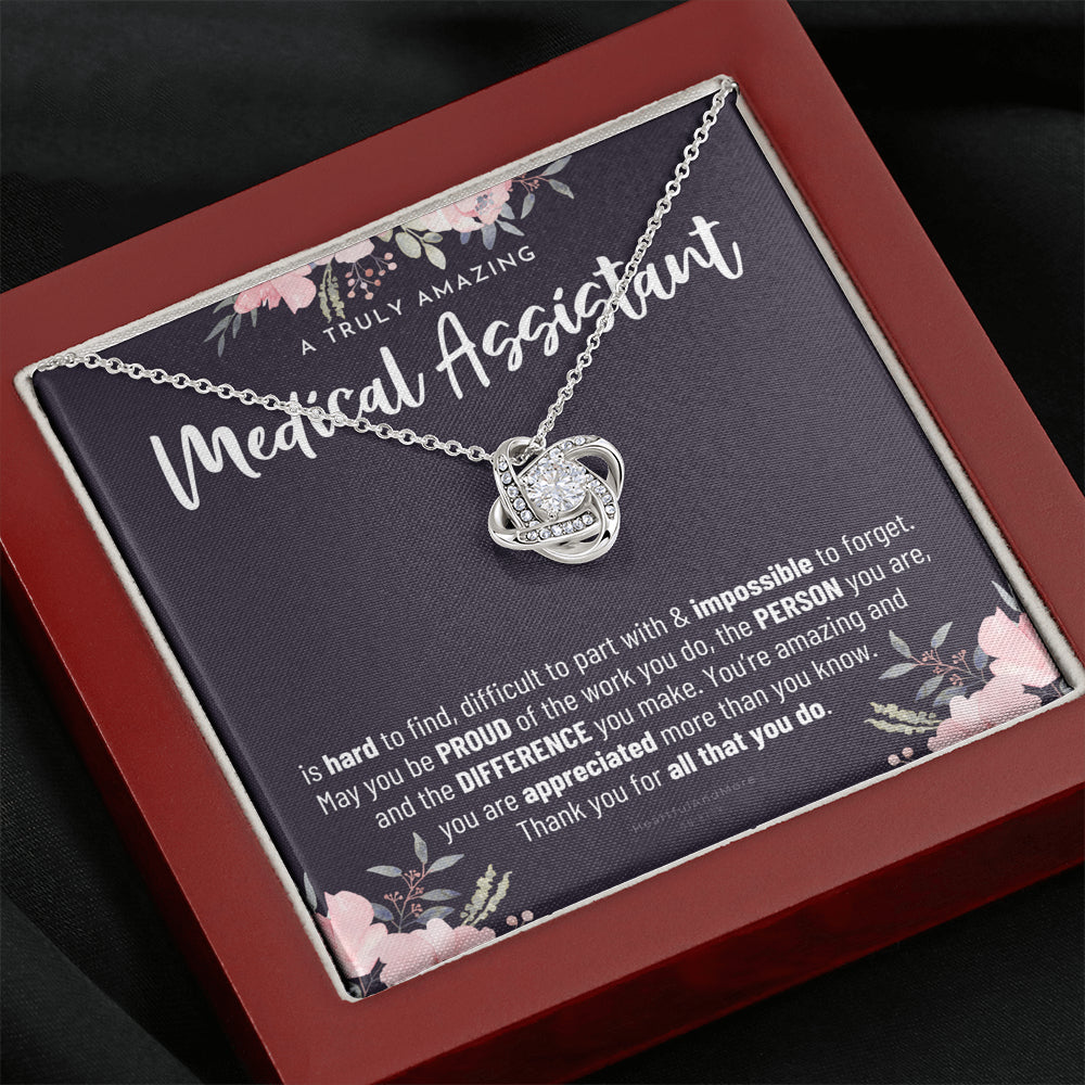 Gift For Female Medical Assistant, Medical Assistant Gift, Medical Assistant Appreciation Gift, Birthday, Love Knot Necklace