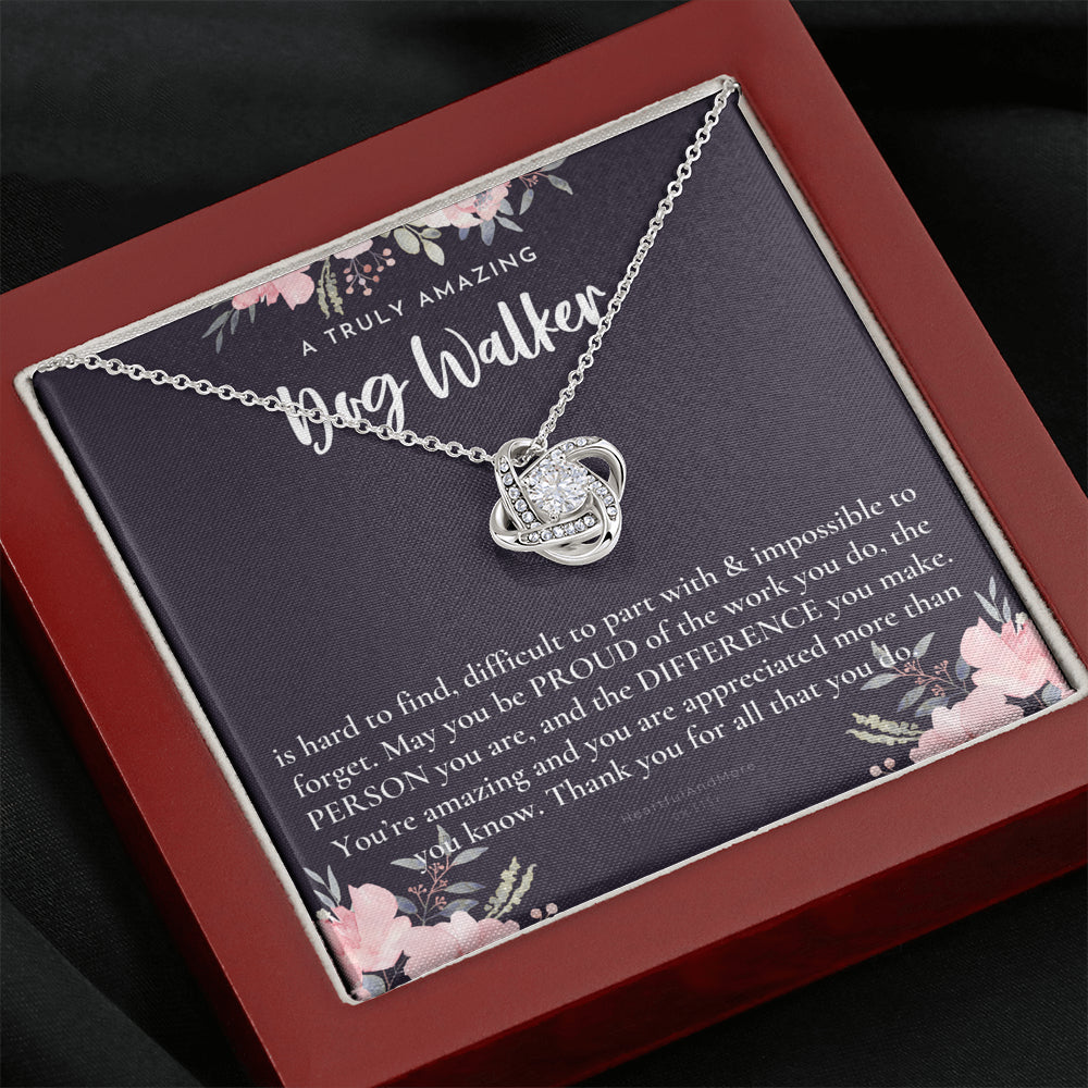 Gift For Female Dog Walker, Dog Walker Retirement Gift, Dog Walker Appreciation Gift, Birthday, Love Knot Necklace