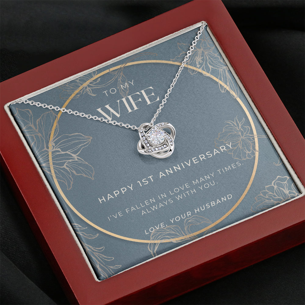 1 Year Anniversary Gift For Wife - Love Knot Necklace
