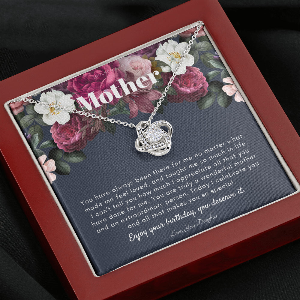 Love Knot Necklace | Mother's Birthday Gift | Necklace for Mom's birthday | Elegant Gift For Mom from Daughter | Best Mom Gift Message Card | Elegant Gift