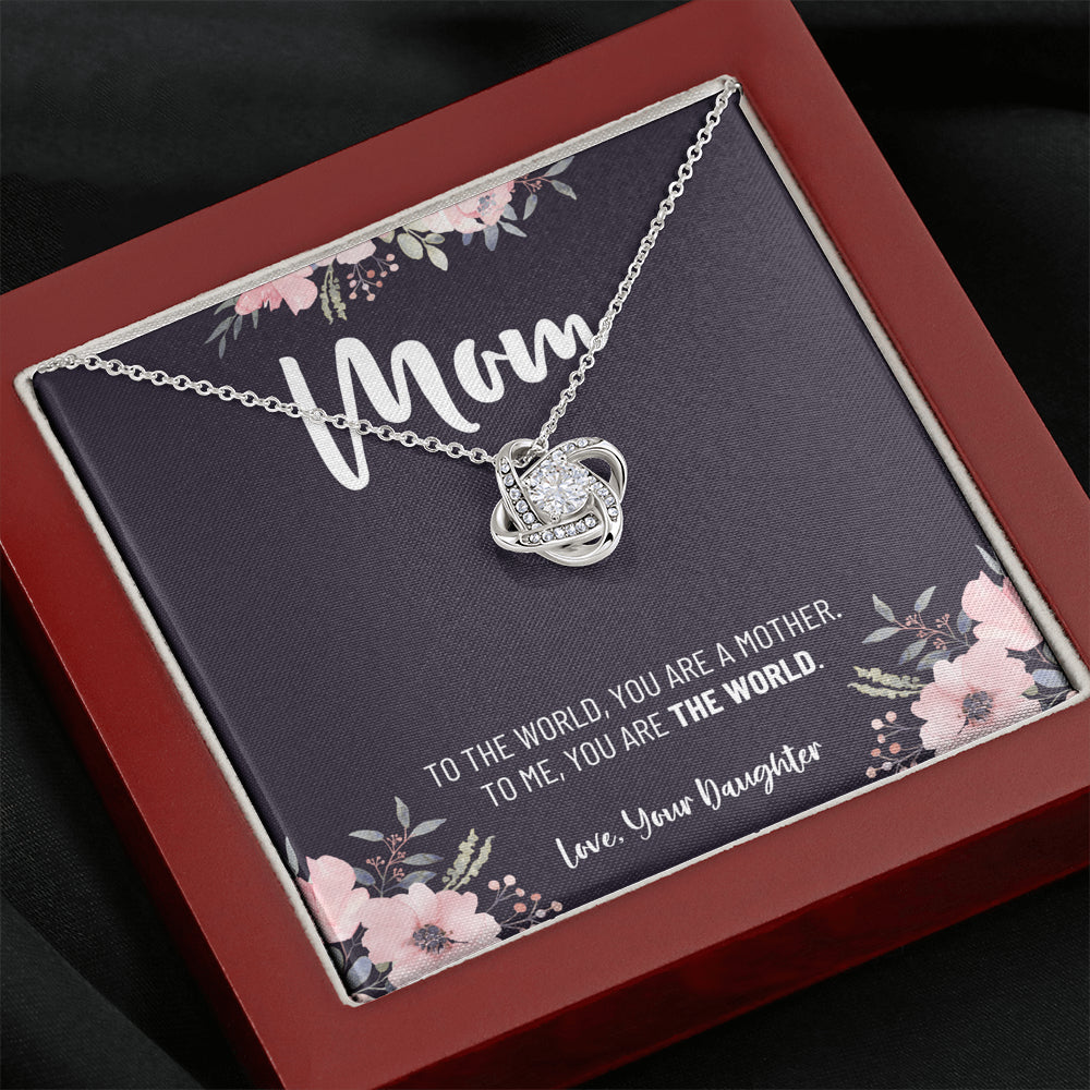 Mom Necklace, Gift from Daughter, Birthday Gift for Mom, Gift for Mother's Day, Love Knot Necklace for Mom, Daughter to Mother Gift