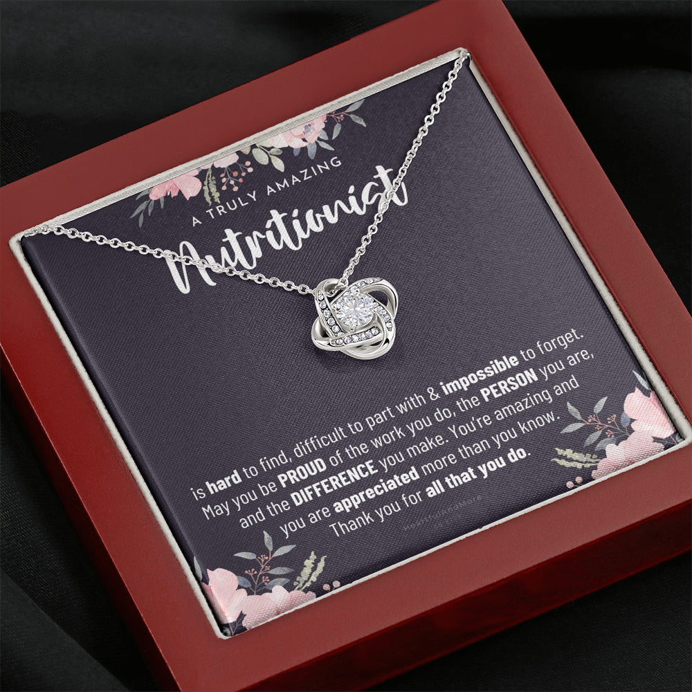 Gift For Female Nutritionist, Nutritionist Gift, Nutritionist Appreciation Gift, Birthday, Love Knot Necklace