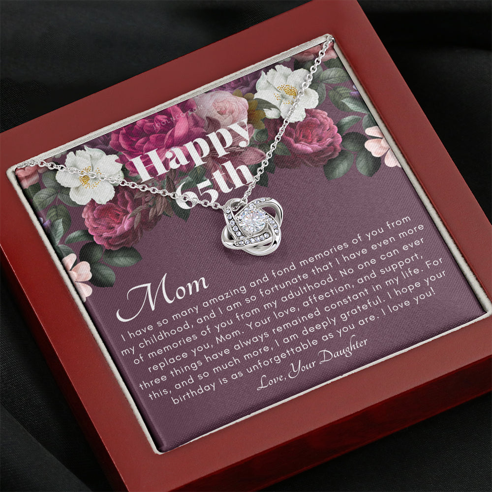 Mother's 65th Birthday Gift | Gift for Mom on her birthday | Gift For Mom from Daughter | Mom Necklace | Best Mom Gift Message Card