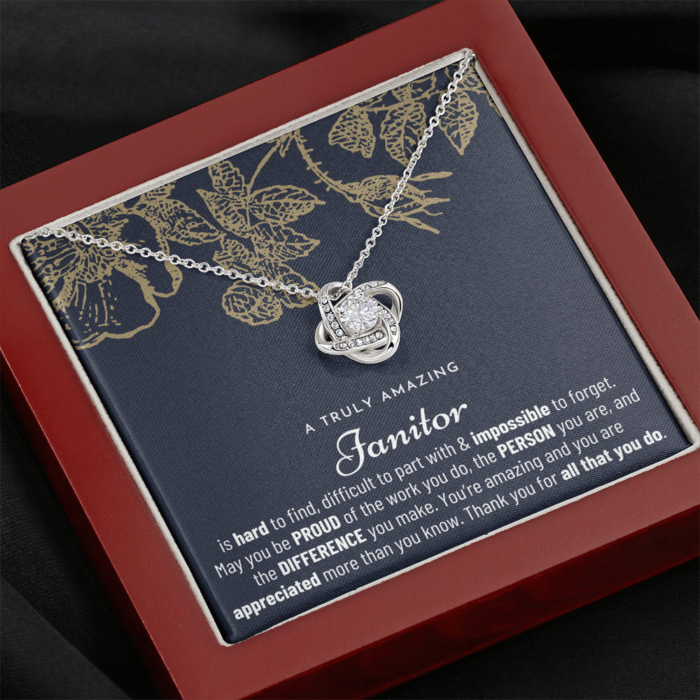 Gift For Female Janitor, Janitor Gift, Janitor Appreciation Gift, Birthday, Love Knot Necklace