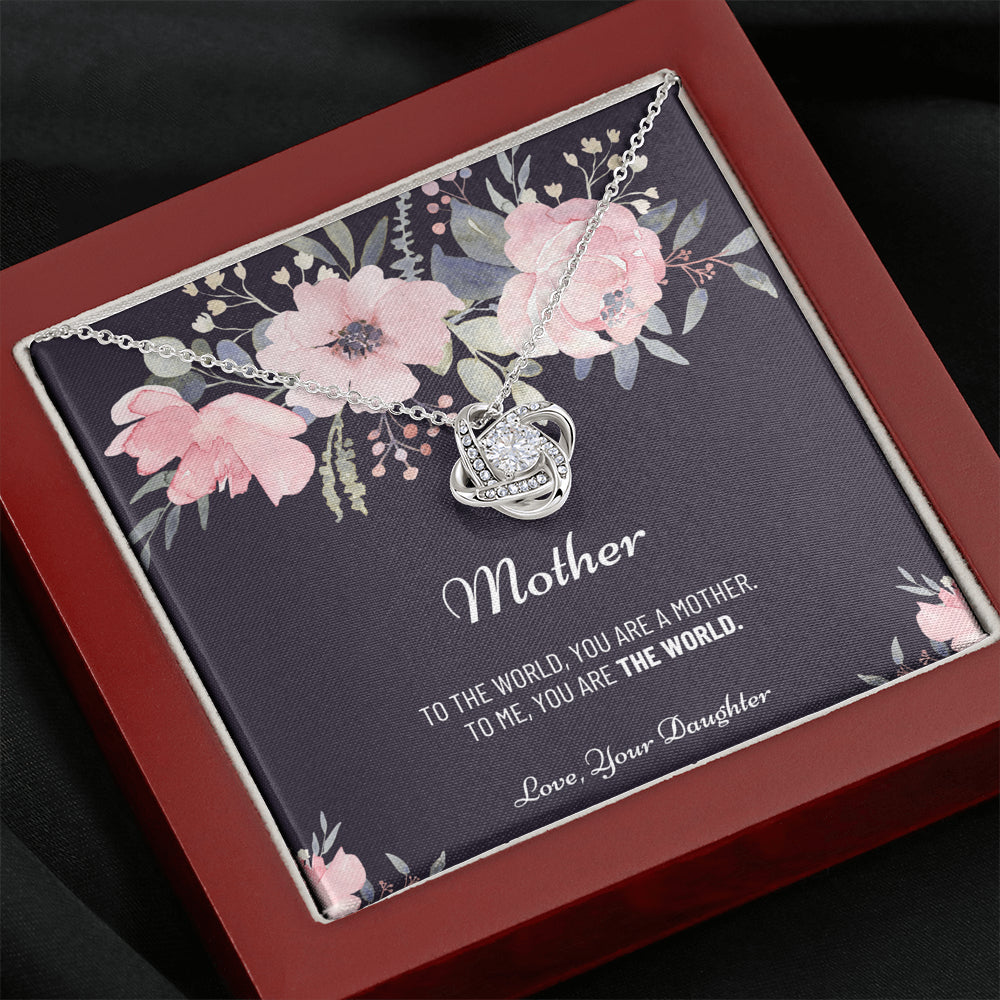 Mom Necklace, Gift from Daughter, Birthday Gift for Mom, Gift for Mother's Day, Love Knot Necklace for Mom, Daughter to Mother Gift