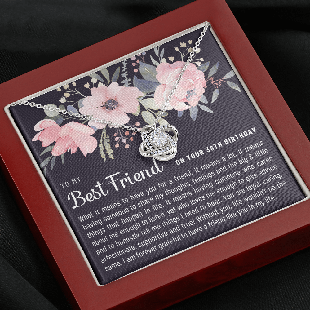 Best Friend 38th Birthday Gift - Love Knot Necklace