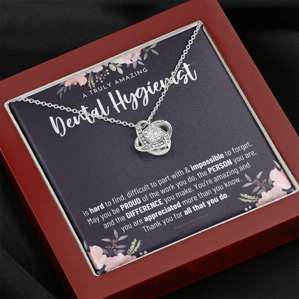 Gift For Female Dental Hygienist, Dental Hygienist Gift, Dental Hygienist Appreciation Gift, Birthday, Love Knot Necklace