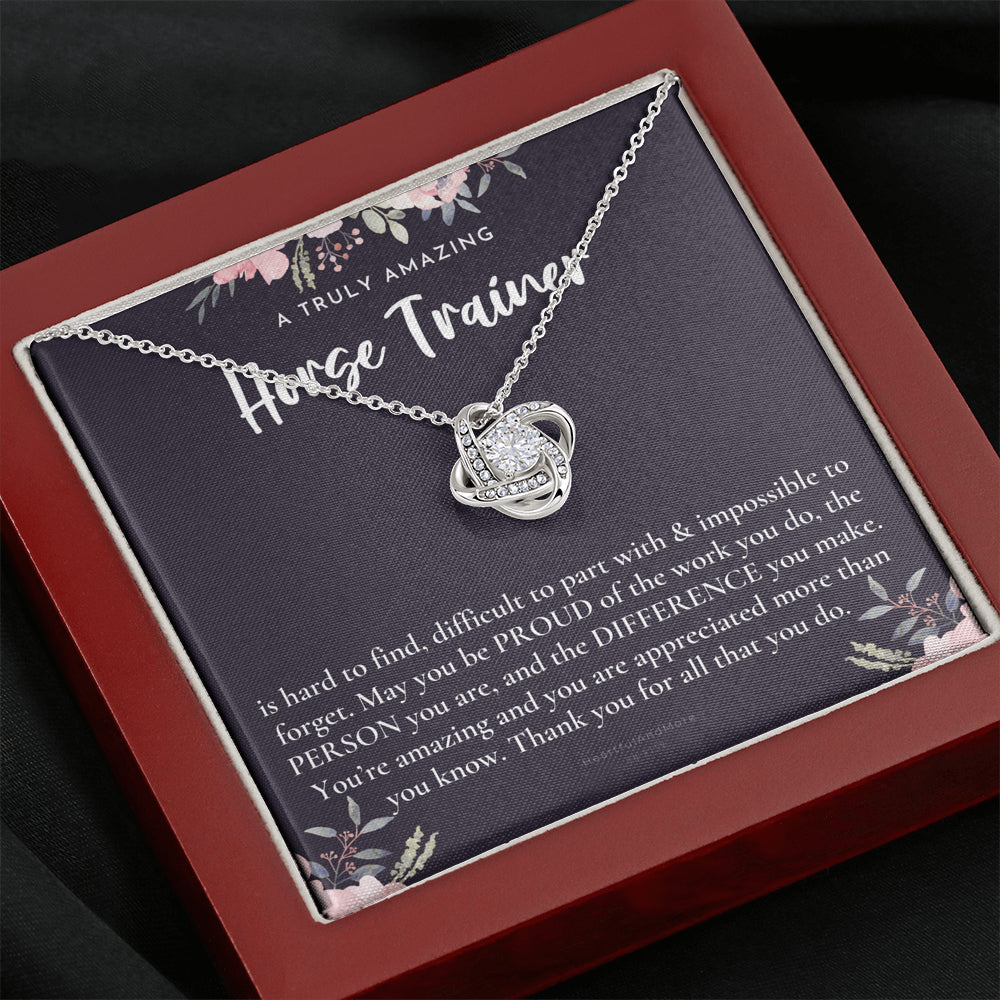 Gift For Horse Trainer, Horse Trainer Gift, Horse Trainer Appreciation Gift, Birthday, Love Knot Necklace