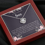 Gift For Female Boss, Boss Retirement Gift, Boss Appreciation Gift, Birthday, Love Knot Necklace