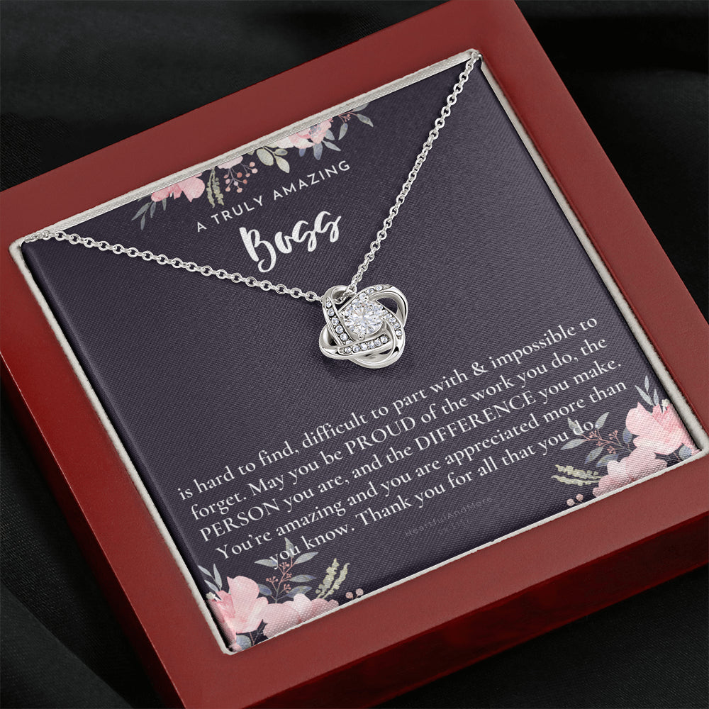 Gift For Female Boss, Boss Retirement Gift, Boss Appreciation Gift, Birthday, Love Knot Necklace