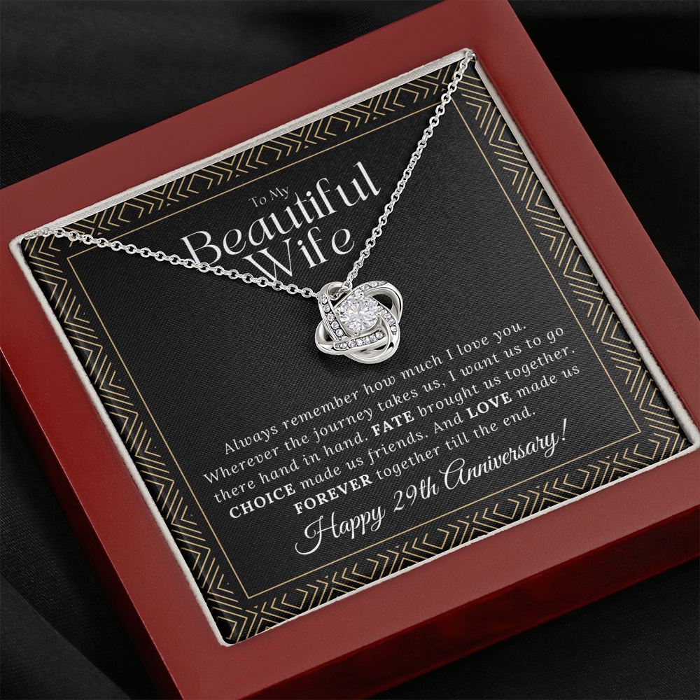29 Year Anniversary Gift For Wife - Love Knot Necklace
