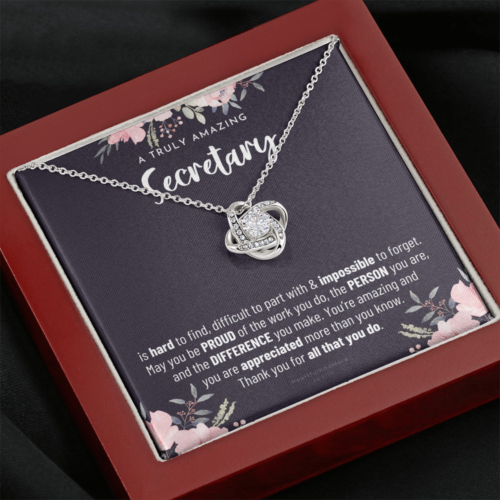 Gift For Female Secretary, Secretary Gift, Secretary Appreciation Gift, Birthday, Love Knot Necklace